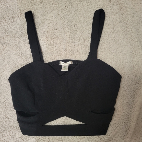 Black Crop top/Bralette w/ Cut-outs - Picture 1 of 5